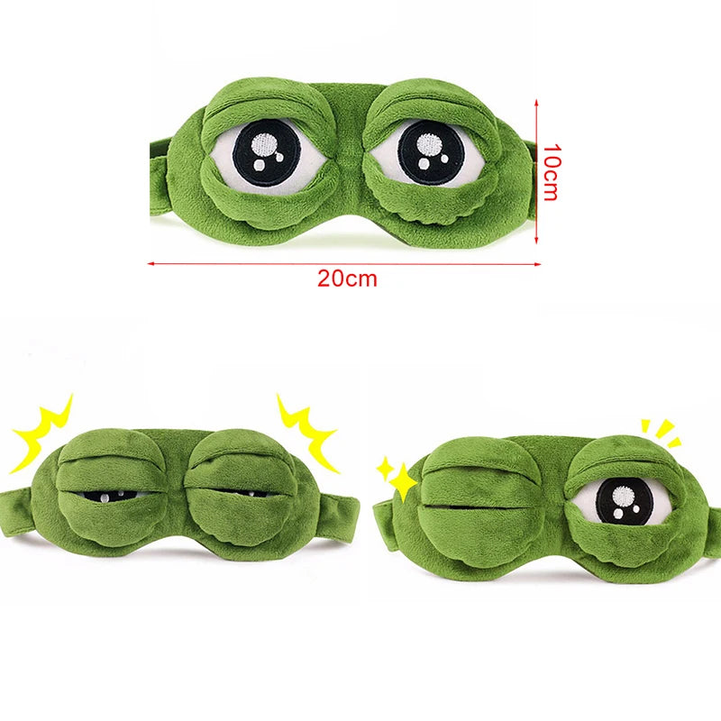 3D Frog Sleep Mask – Soft Cotton Eye Cover for Travel & Rest Sleep Eye Mask Axl