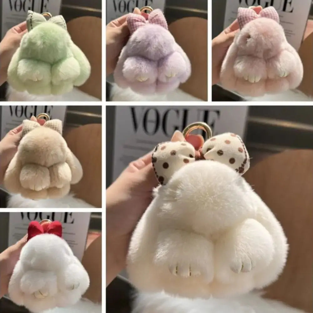 Fluffy Bunny Keychain – Plush Rabbit Bag Charm & Key Ring Plush Bag Charm Axl