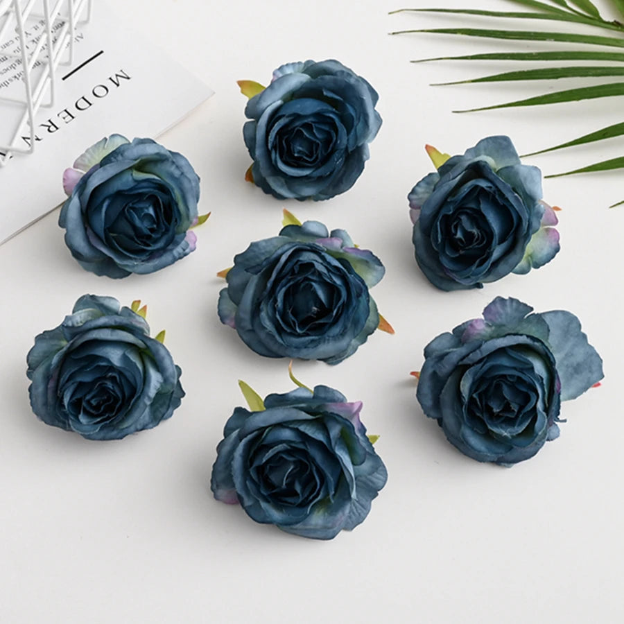 Silk Rose Flower Heads 10 Pcs – Wedding, Wreath & DIY Crafts Artificial Silk Flowers Axl Color 17 10 Pieces