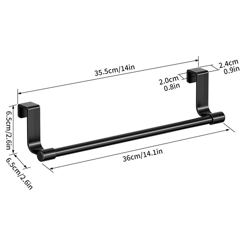 No-Drill Over-Cabinet Towel Rack – Kitchen & Bathroom Holder Cabinet Towel Rack Axl L2