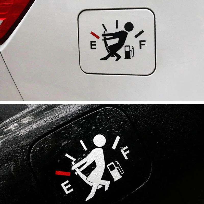 Funny Fuel Gauge Empty Car Sticker – Waterproof PET Decal Car Decal Sticker Axl