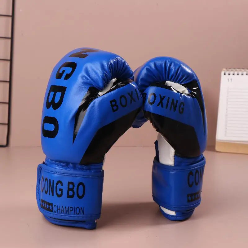 Kids 6oz Boxing Gloves – PU Leather Muay Thai & Karate Training Kids Boxing Gloves Axl Blue