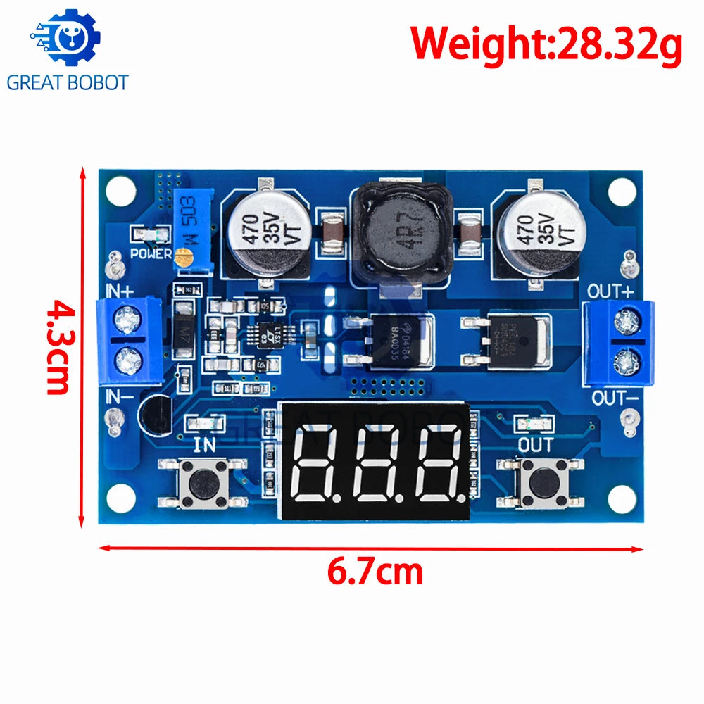DC-DC LTC1871 Step-Up Boost Converter 3-35V with Voltmeter Boost Converter Module Axl