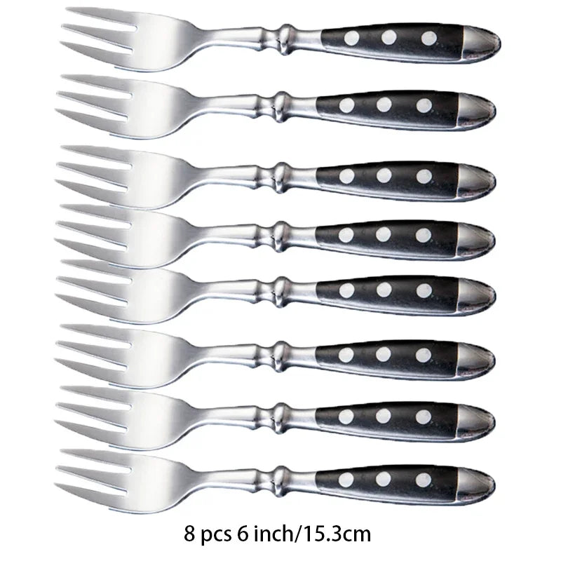 Stainless Steel Cutlery Set – Knife Fork Spoon Dinnerware Flatware Cutlery Set Axl 8 Pc tea fork