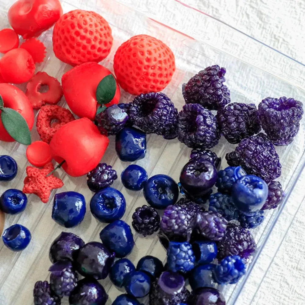 3D Fruit Silicone Mold – Blueberry Raspberry Candle & Baking Craft Silicone Mold Axl