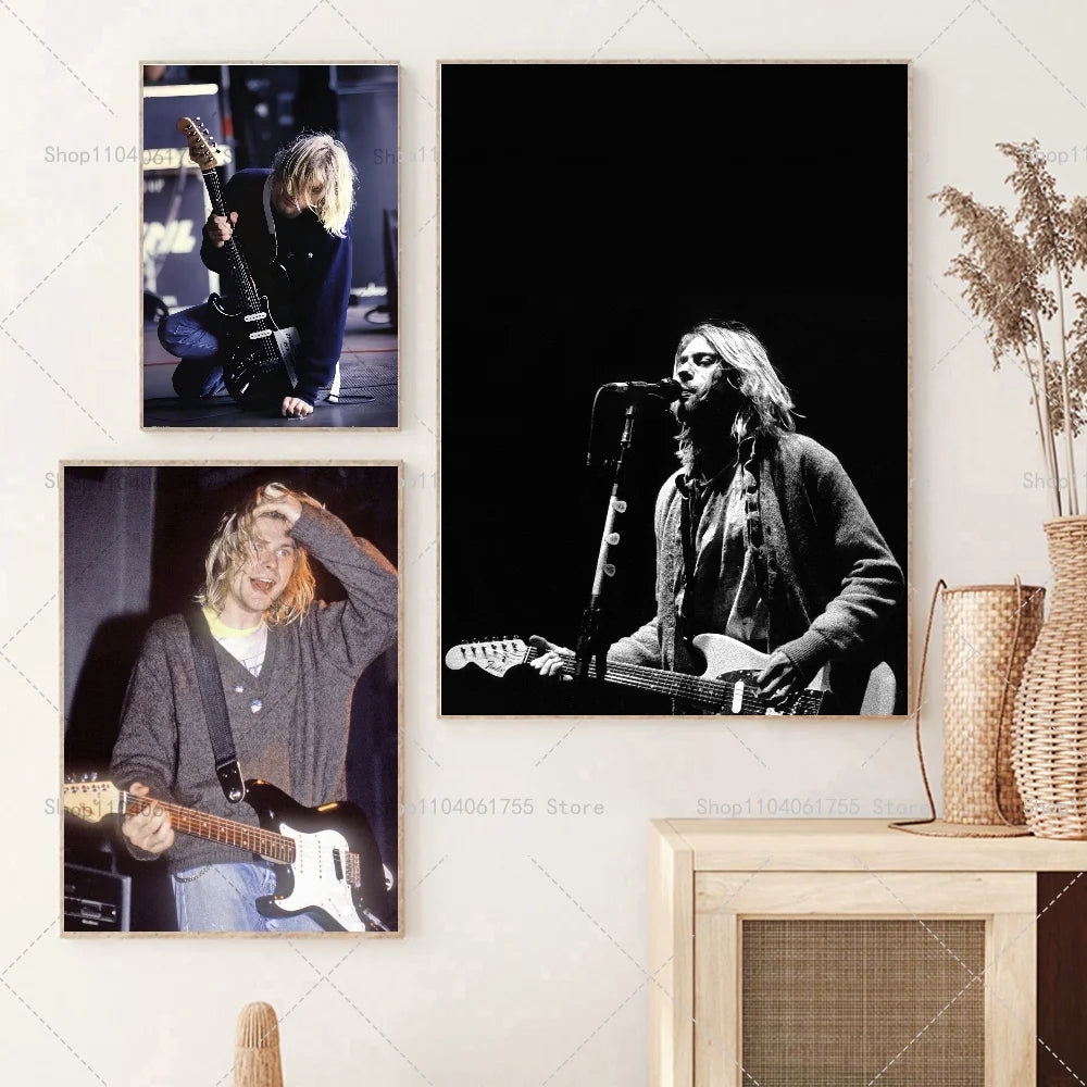 Kurt Cobain Wall Poster – Waterproof Self-Adhesive Art Sticker Wall Art Poster Axl