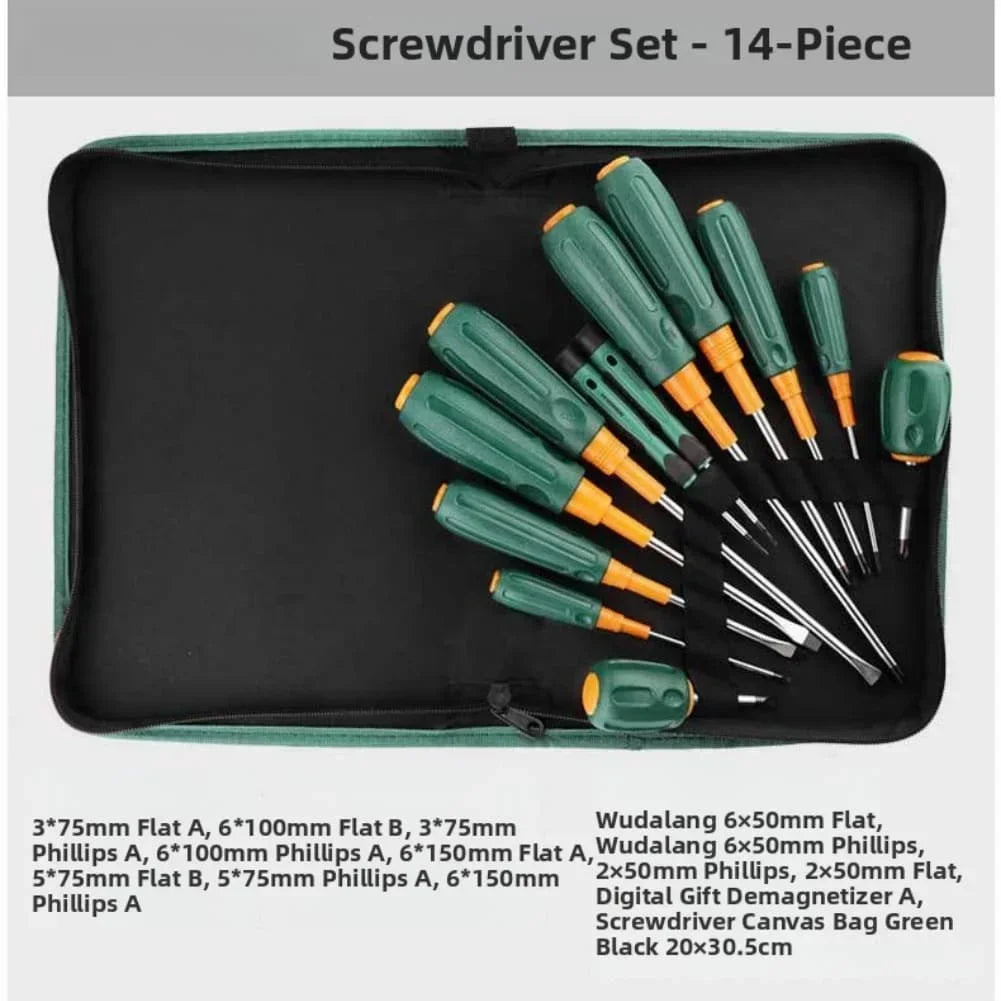 Magnetic Screwdriver Set – Non-Slip Handles, Flathead & Phillips Screwdriver Set Axl 14pcs China Mainland