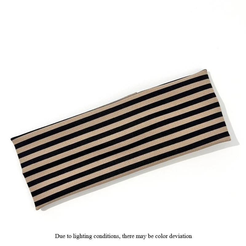 Striped Elastic Headbands Set – Cotton Hair Bands for Women Elastic Headband Set Axl khaki-1pcs