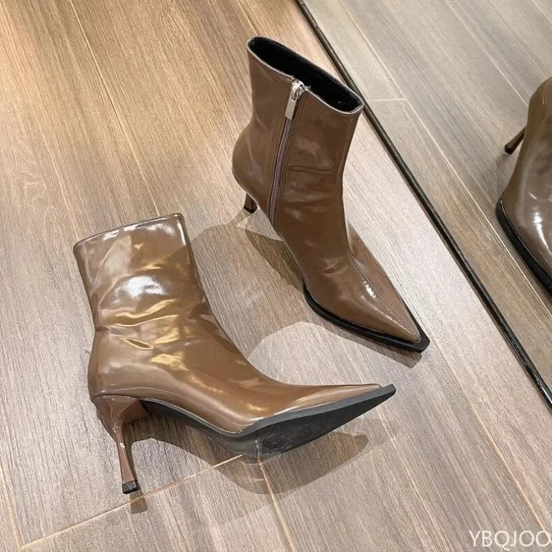Women's Pointed Toe Stiletto Ankle Boots | High Heel Booties Stiletto Ankle Boots Axl