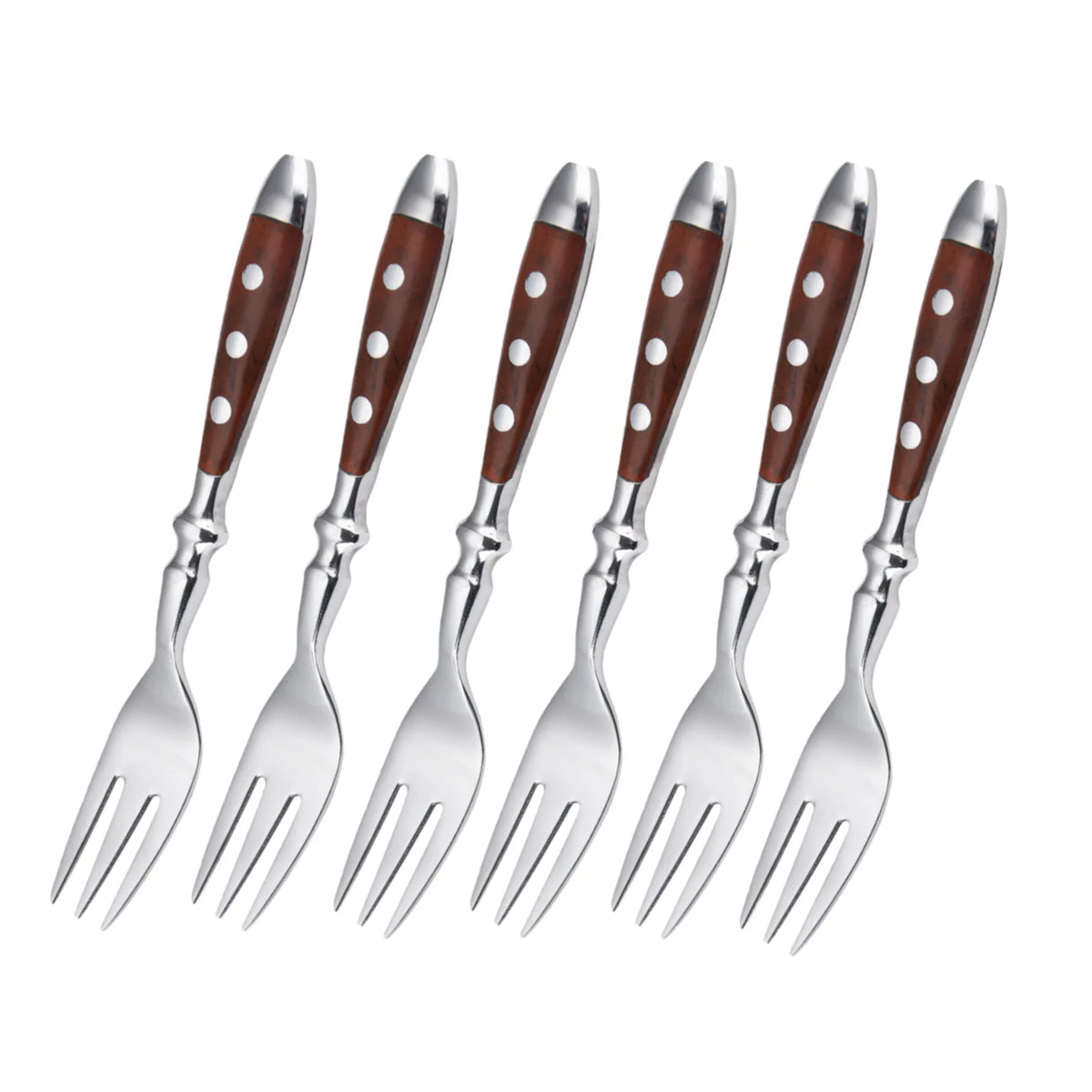 YRIDEFE 6-Piece Stainless Steel Cutlery Set – Knife Fork Spoon Cutlery Set Axl 6PCS C