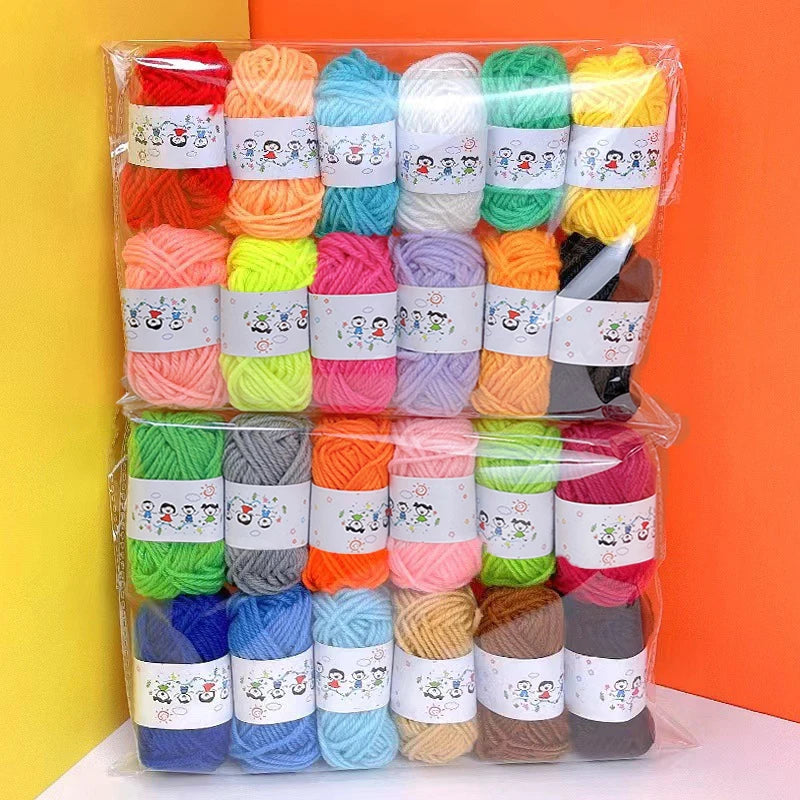 12-Pack Soft Wool Acrylic Yarn for Knitting & Crochet DIY Craft Yarn Set Axl