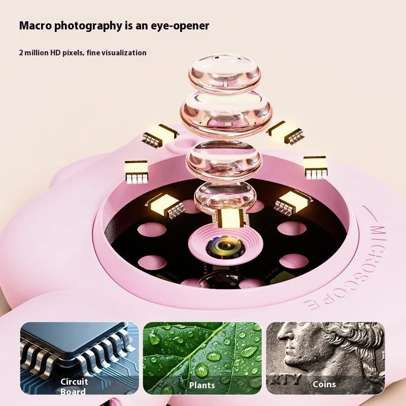 Kids Handheld Portable Microscope Toy – Up to 500X Magnification Kids Science Toy Axl