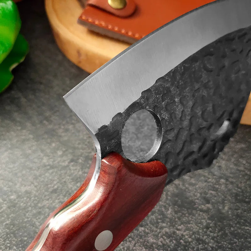 InLeung Hand Forged Stainless Steel Cleaver Wood Handle Kitchen Cleaver Knife Axl
