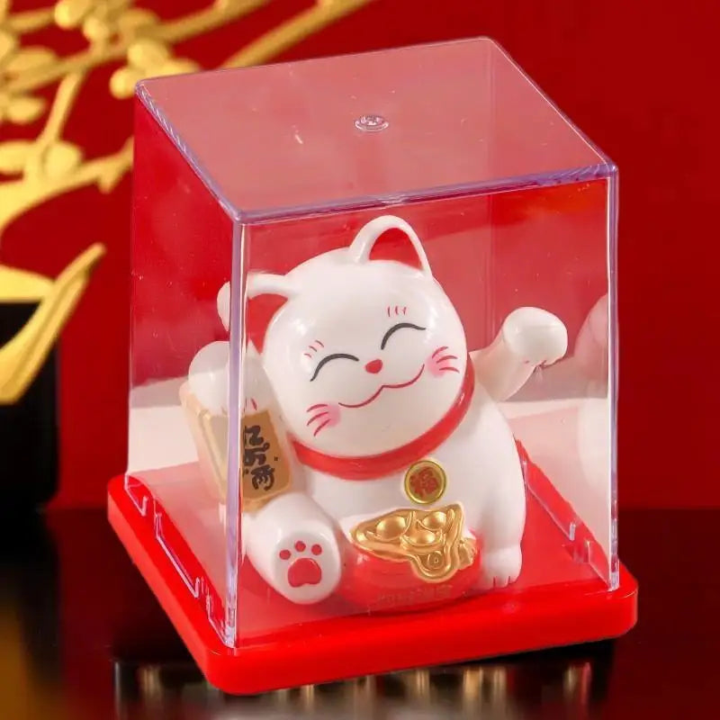 Solar Lucky Beckoning Cat Ornament – Home & Office Décor Solar Cat Ornament Axl