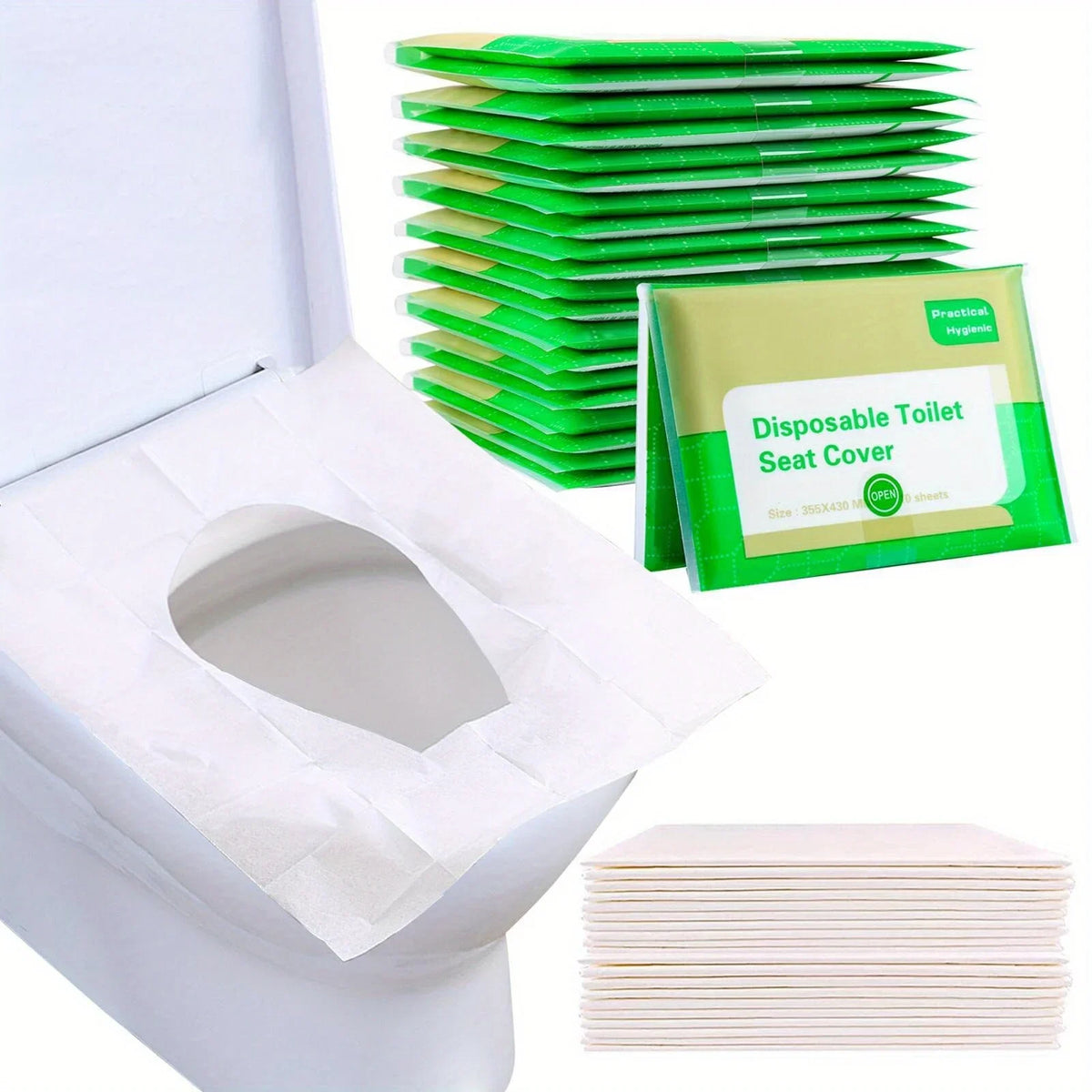 Disposable Toilet Seat Covers 10-Pack | Flushable Travel Toilet Seat Covers Axl