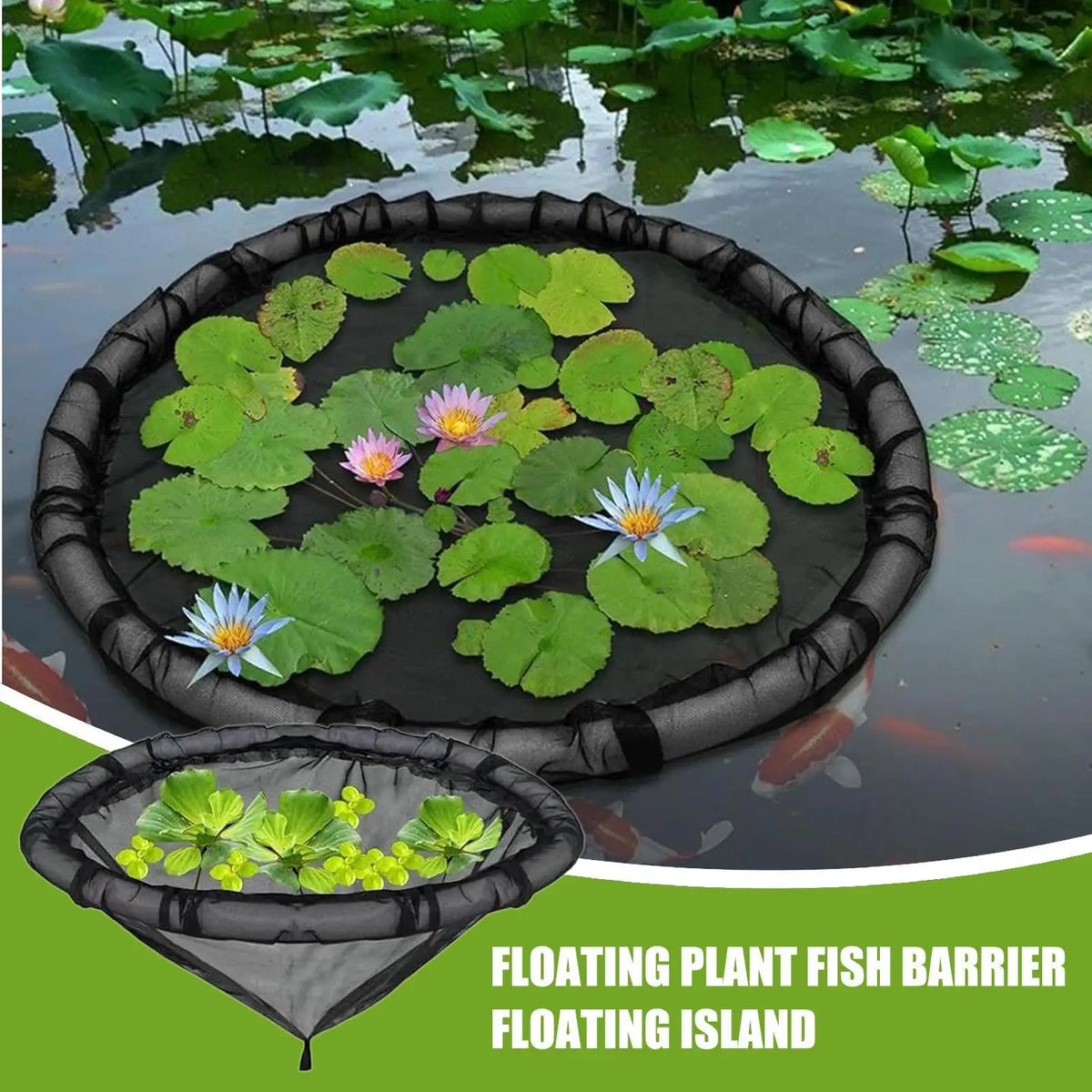 Floating Plant Corral – Fine Mesh Fish Barrier for Ponds Pond Plant Barrier Axl