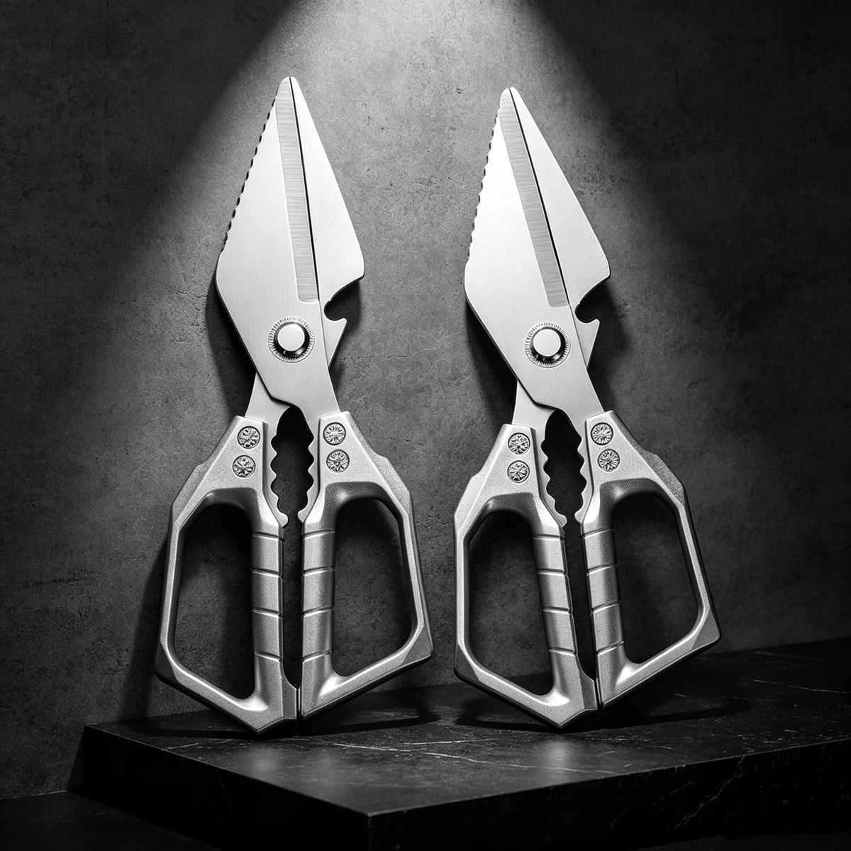 7-in-1 Kitchen Scissors – Bone Cutter, Fish Scraper & Opener Kitchen Scissors Axl 2pcs B