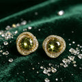 Huitan Green Cubic Zirconia Knot Stud Earrings for Women Stud Earrings Axl E4884