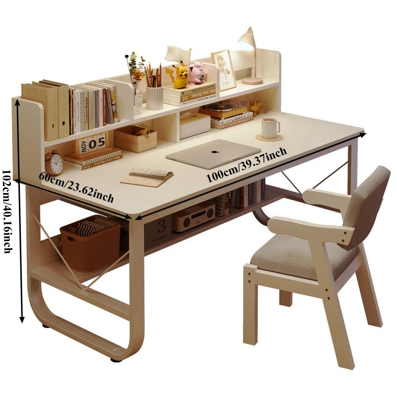 Minimalist Writing Desk with Storage – Metal & Wood Computer Desk Writing Desk Axl