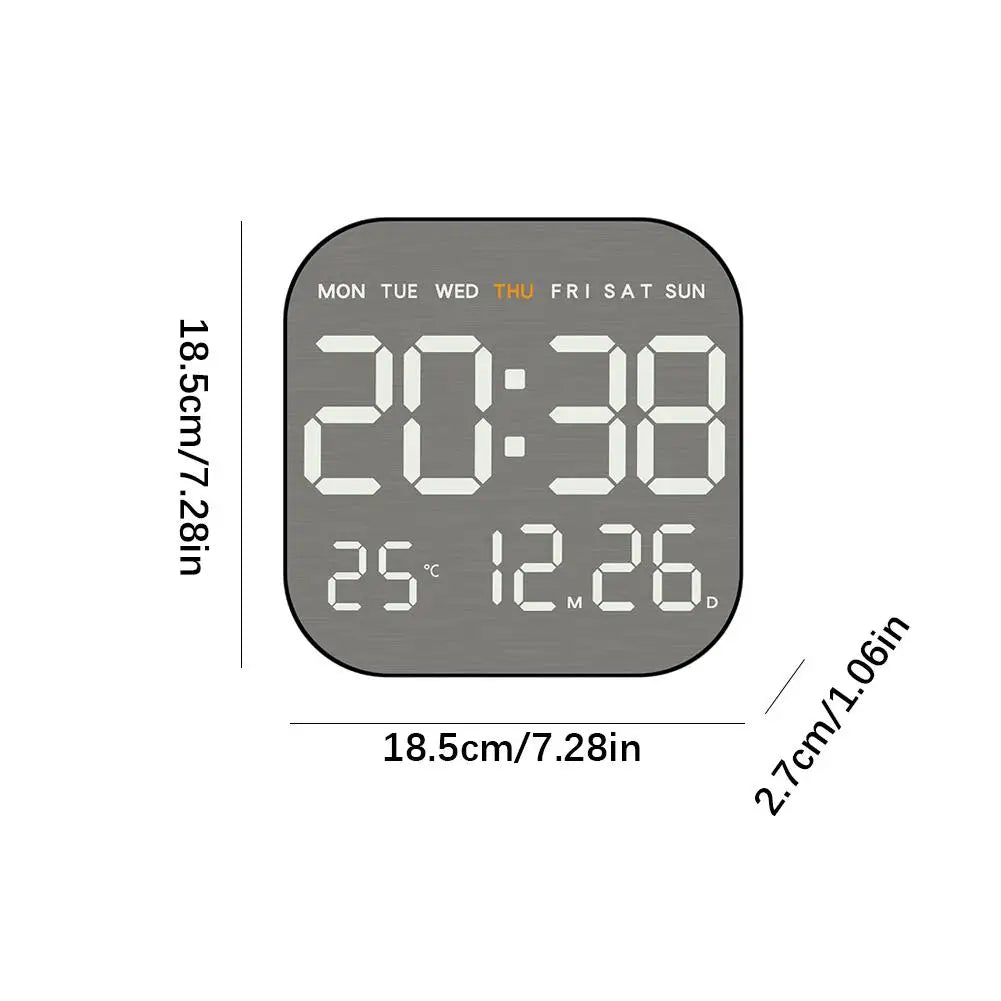 Silent LED Wall Clock – Time, Date & Temp Display | Modern Decor LED Wall Clock Axl