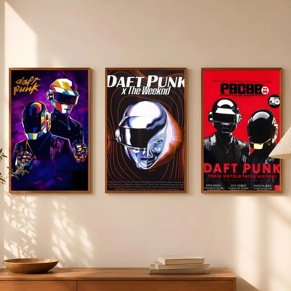 Daft Punk HD PVC Wall Poster – Self-Stick Waterproof Wall Art Wall Art Poster Axl