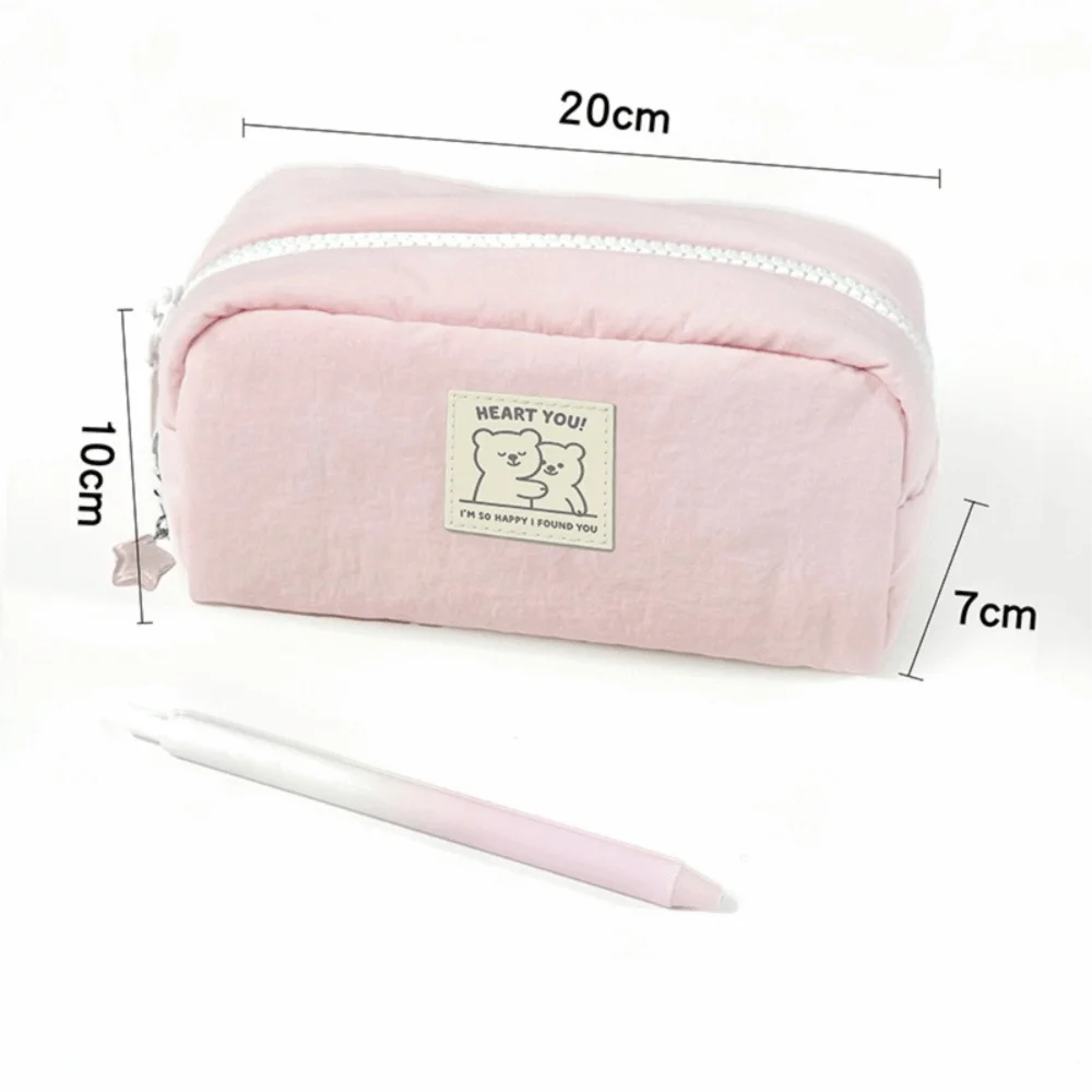 Large Capacity Pencil Case – Fabric Pen Bag with Star Pendant Pencil Case Axl Pink