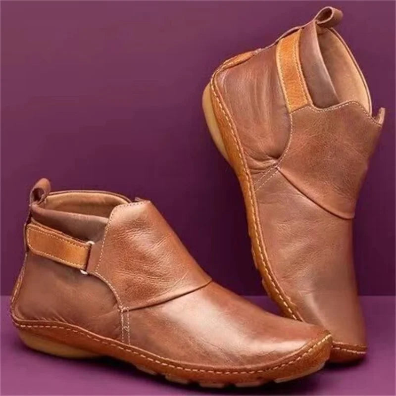 Women's Winter Ankle Boots – Non-Slip Flat Casual Short Boots Women's Ankle Boots Axl Brown 43
