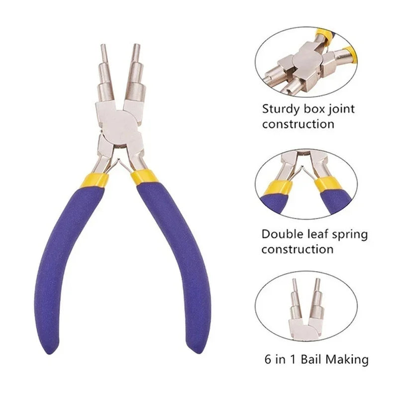 6-in-1 Bail Making Pliers | Carbon Steel Jewelry Round Nose Tool Jewelry Making Pliers Axl
