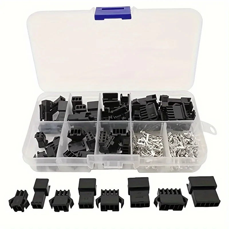200pcs JST SM 2.54mm Connector Kit – 2/3/4/5 Pin Crimp Terminal Crimp Connector Kit Axl