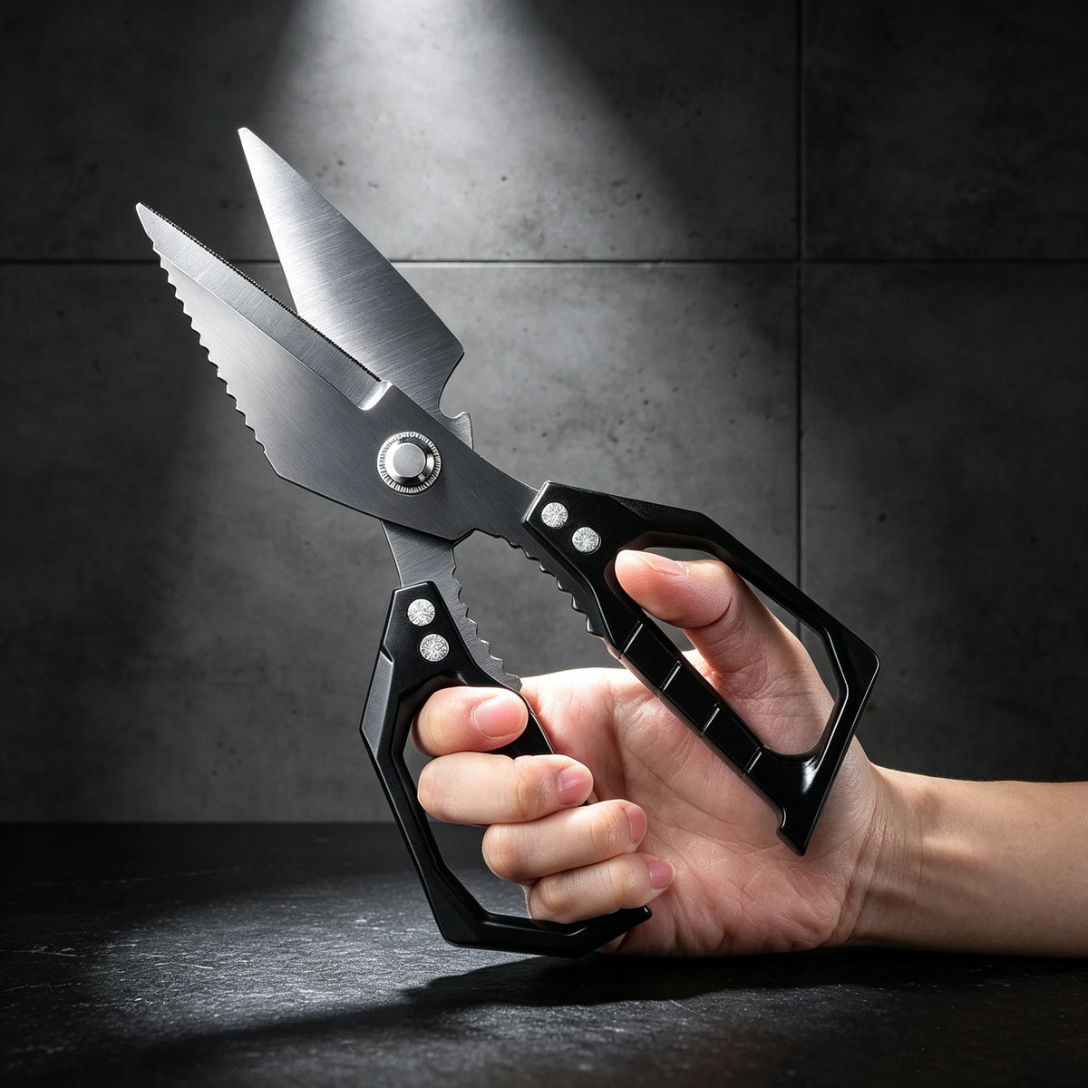 7-in-1 Kitchen Scissors – Bone Cutter, Fish Scraper & Opener Kitchen Scissors Axl 1pcs A