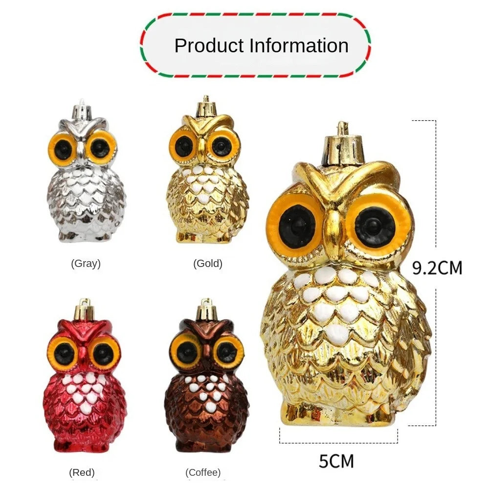 4-Pack Electroplated Owl Christmas Tree Ornaments | DIY Crafts Christmas Ornaments Axl