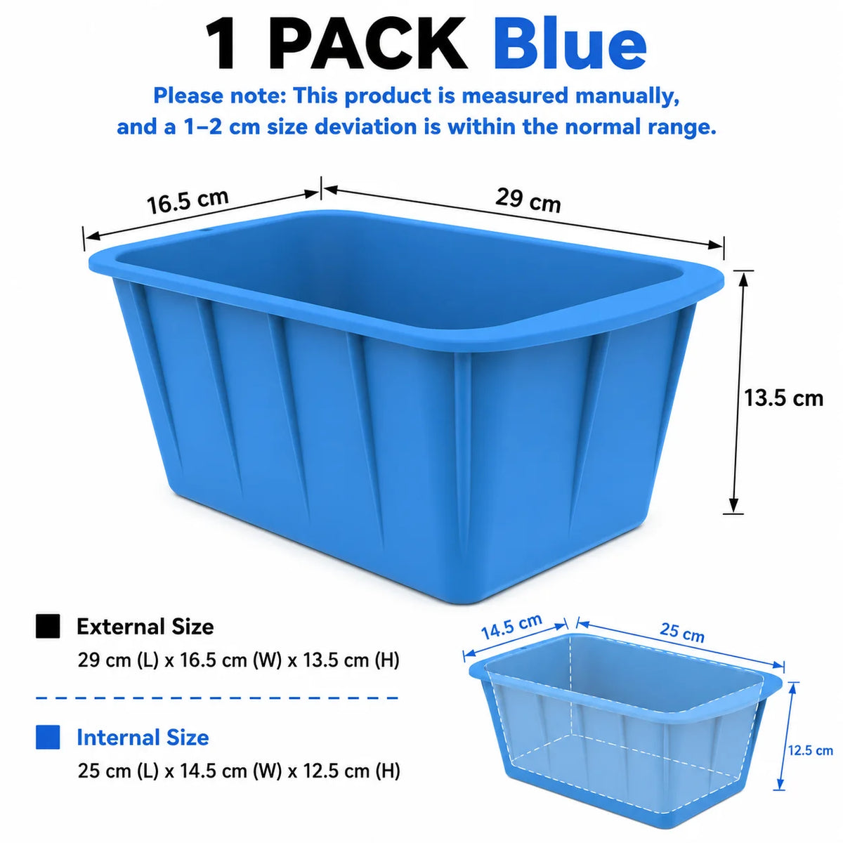Extra Large Silicone Ice Block Mold – Giant 8 LB Ice Maker Silicone Ice Mold Axl 1 PACK Blue