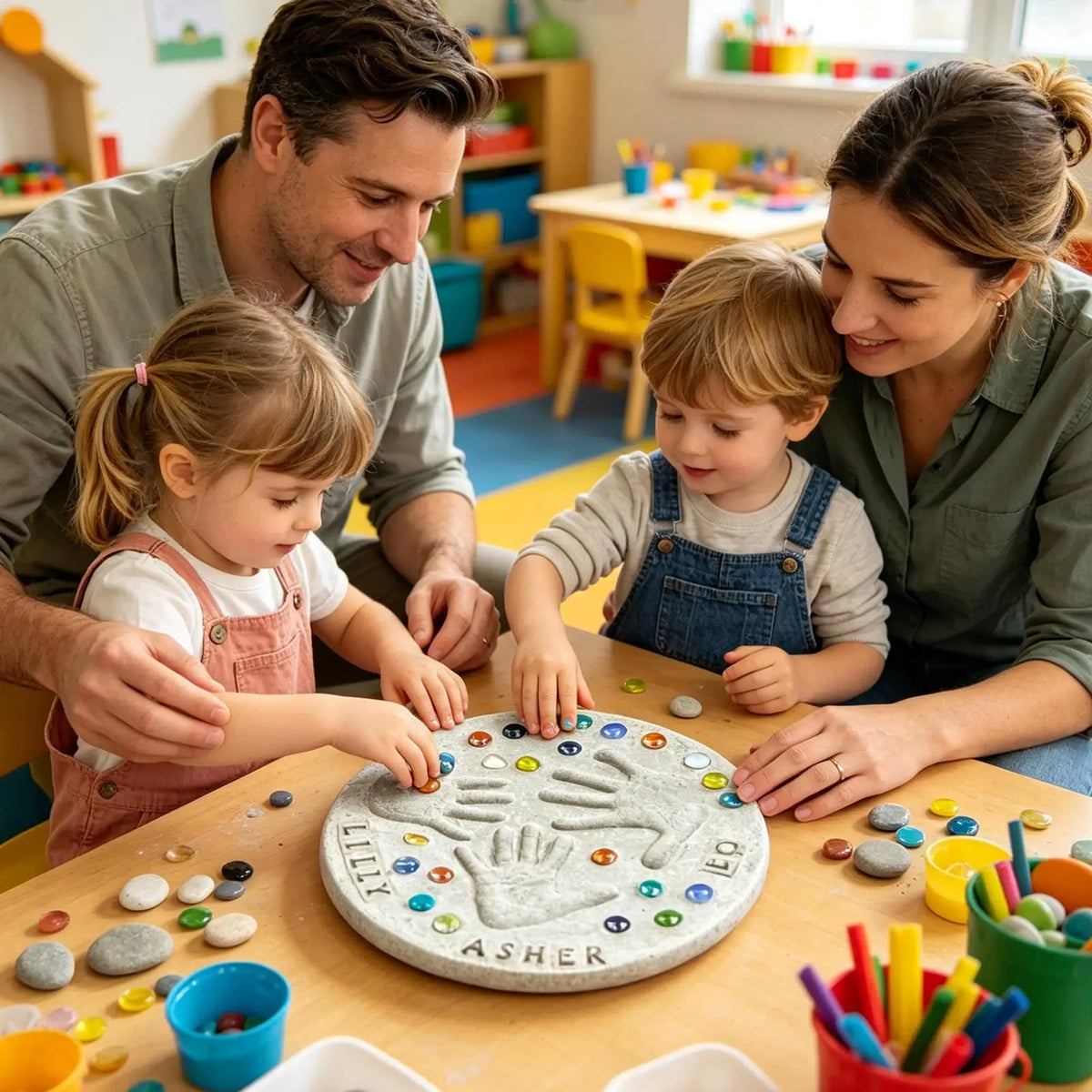 DIY Handprint Stepping Stone Kit – Family Garden Keepsake DIY Craft Kit Axl