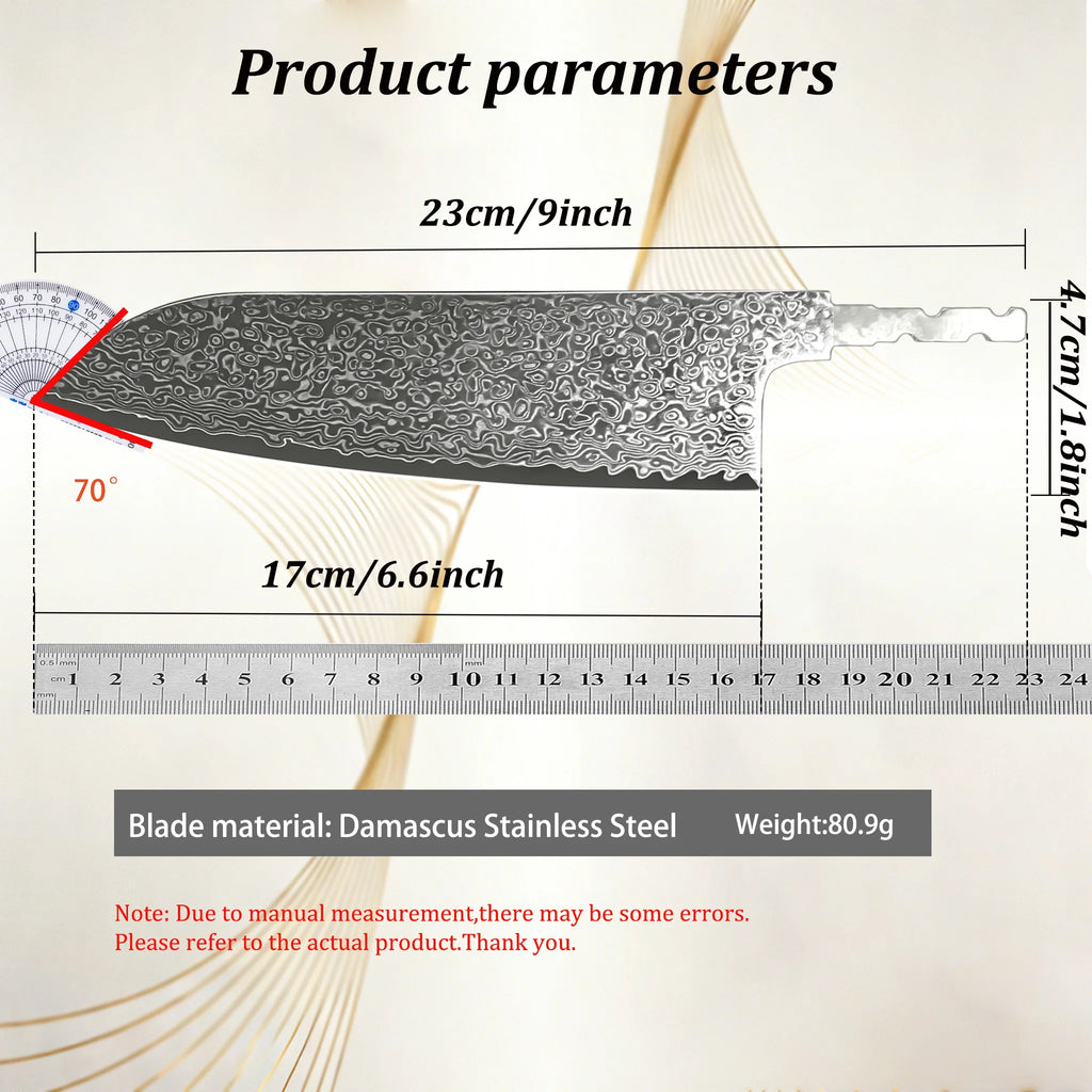 Damascus Steel Santoku Knife Blank – Hand Forged DIY Blade Knife Blank Blade Axl