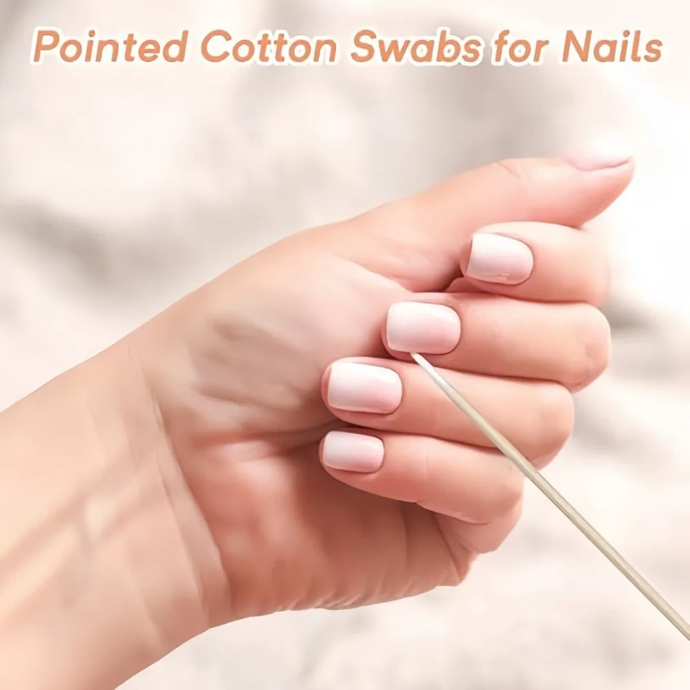 100-Pc Double-Ended Pointed Cotton Swabs – Nail & Makeup Cotton Swabs Axl