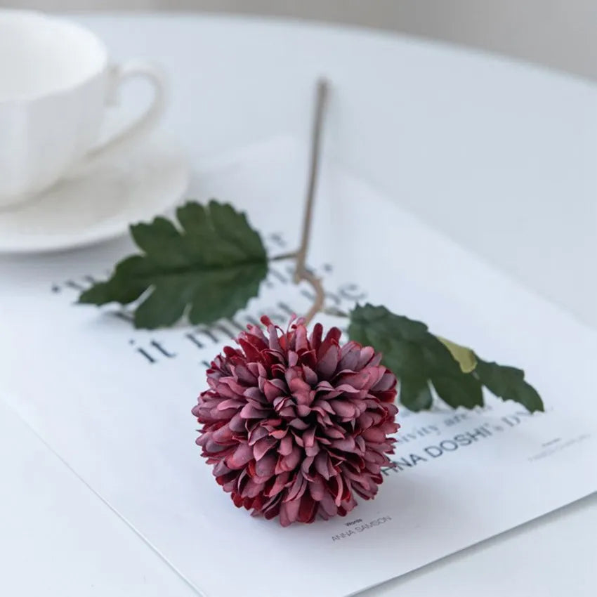 Silk Ball Chrysanthemum Artificial Flowers – Wedding & Home Décor Artificial Silk Flowers Axl color 5 2 pcs