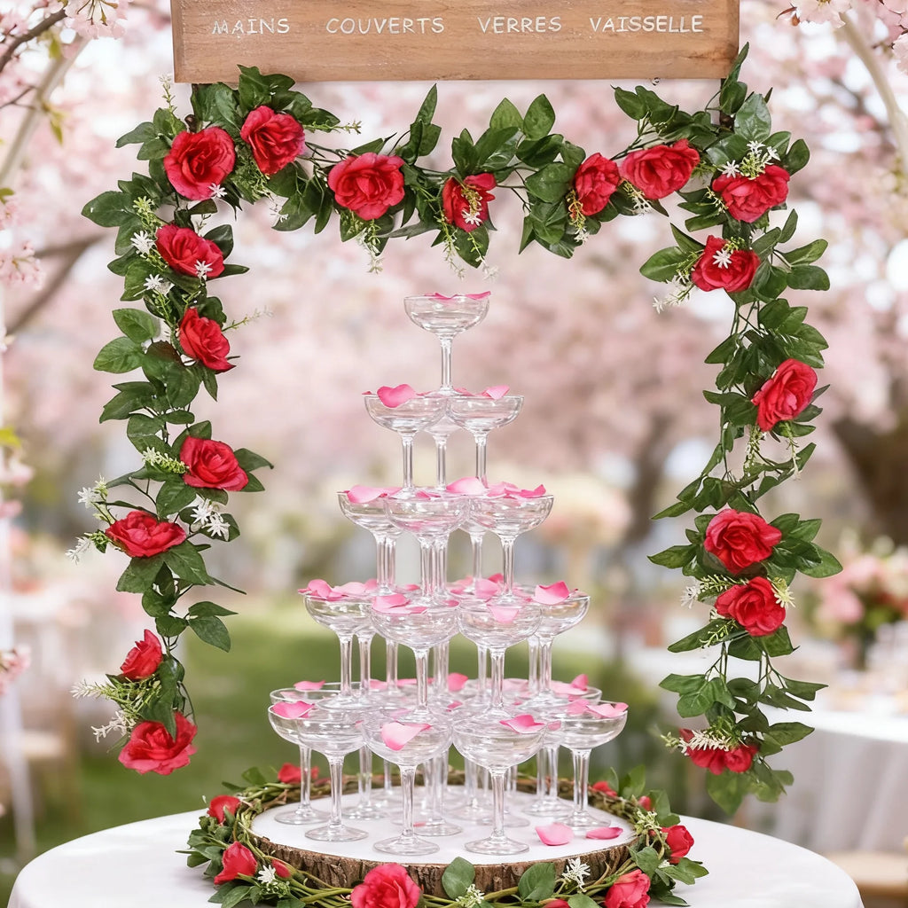 Artificial Rose Vine Garland – Silk Flower Wall Decor 220cm Silk Flower Garland Axl
