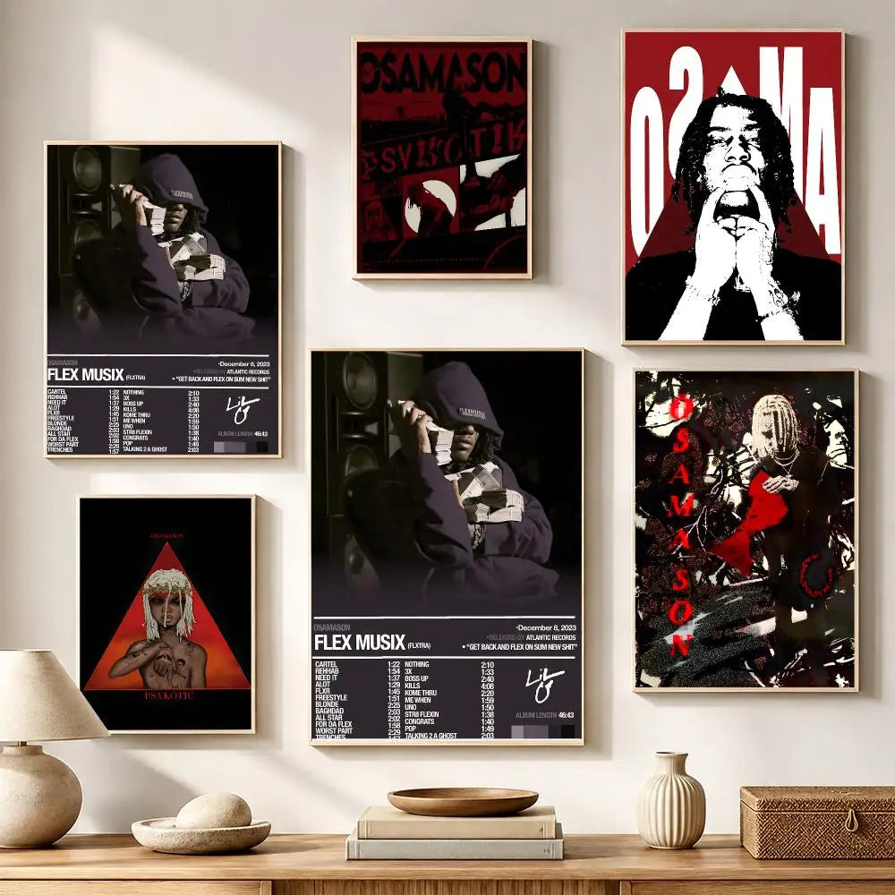 OsamaSon Stil Slime Rapper HD Waterproof Poster Sticker Wall Poster Sticker Axl