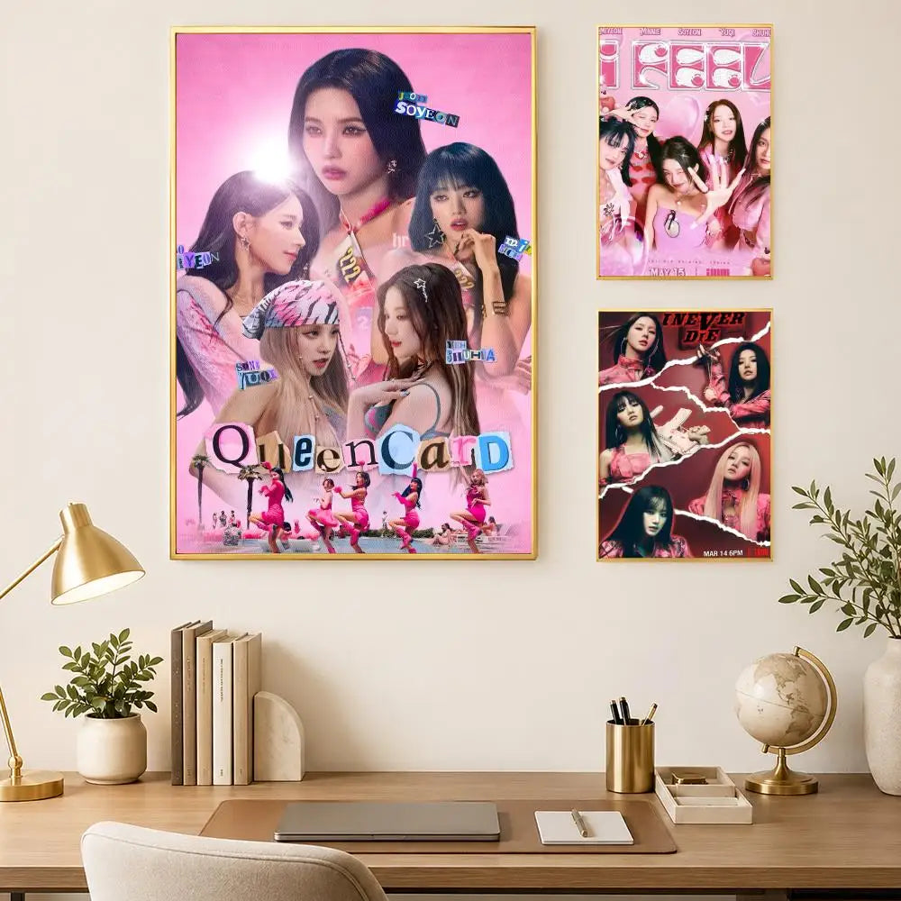 ((G)I-DLE Self-Stick HD Waterproof Wall Poster – K-Pop Decor Wall Art Poster Axl