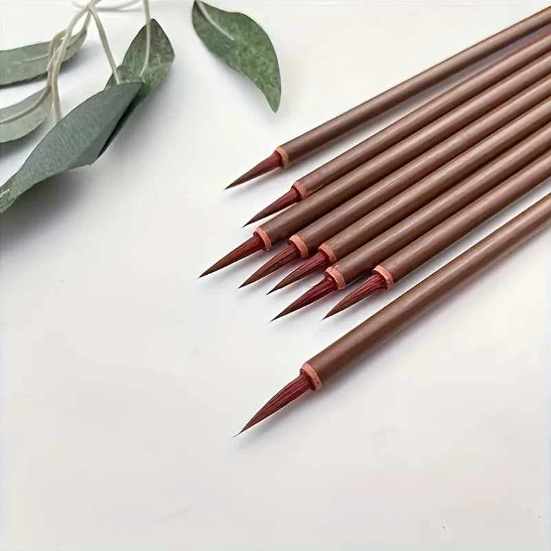 8-Piece Fine Tip Miniature Paint Brushes – Acrylic & Watercolor Miniature Paint Brushes Axl
