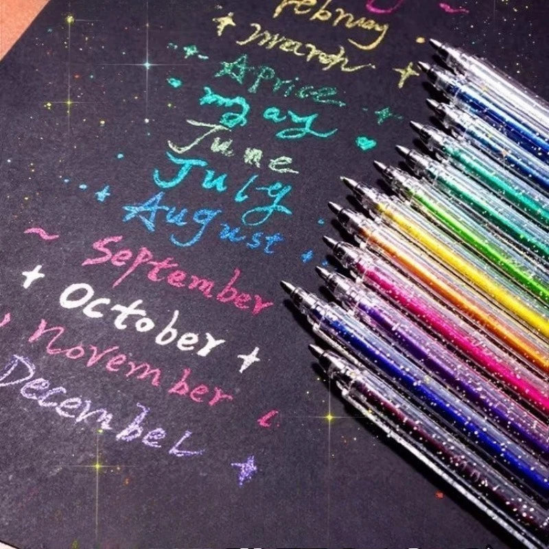 Glitter Ballpoint Pen Set – Journals, Scrapbooks & Art Projects Glitter Gel Pen Set Axl
