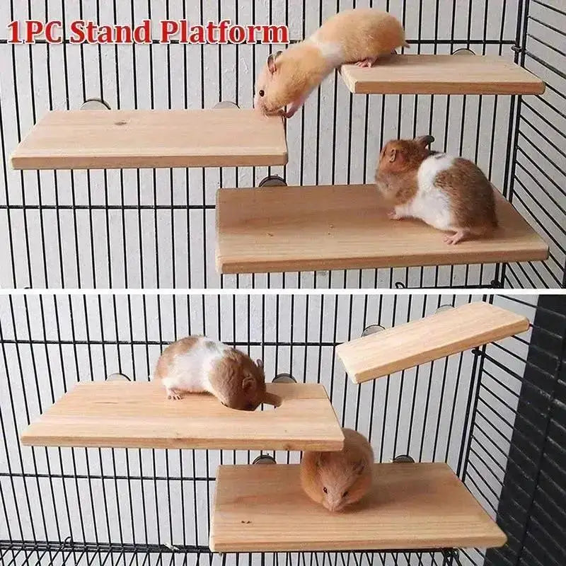 Wooden Bird Perch Stand & Hamster Activity Platform for Pets Bird Perch Stand Axl