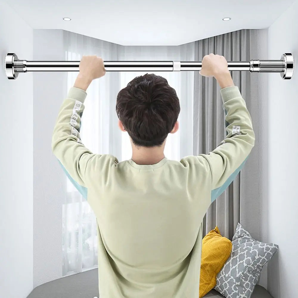 No-Drill Telescopic Clothes Drying Rod 35–80cm Stainless Steel Telescopic Drying Rod Axl