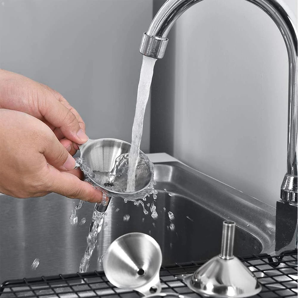 Stainless Steel Kitchen Funnels Set – 3/5 Pcs Food Grade Kitchen Funnel Set Axl