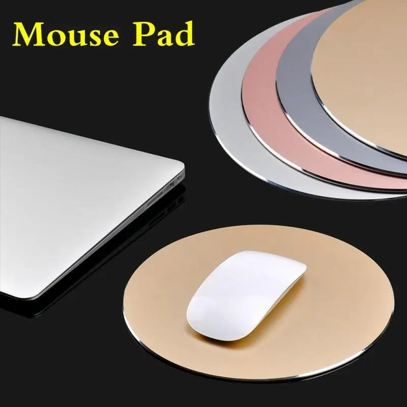 Round Metal Gaming Mouse Pad – Aluminum Alloy Hard Mat 195mm Gaming Mouse Pad Axl