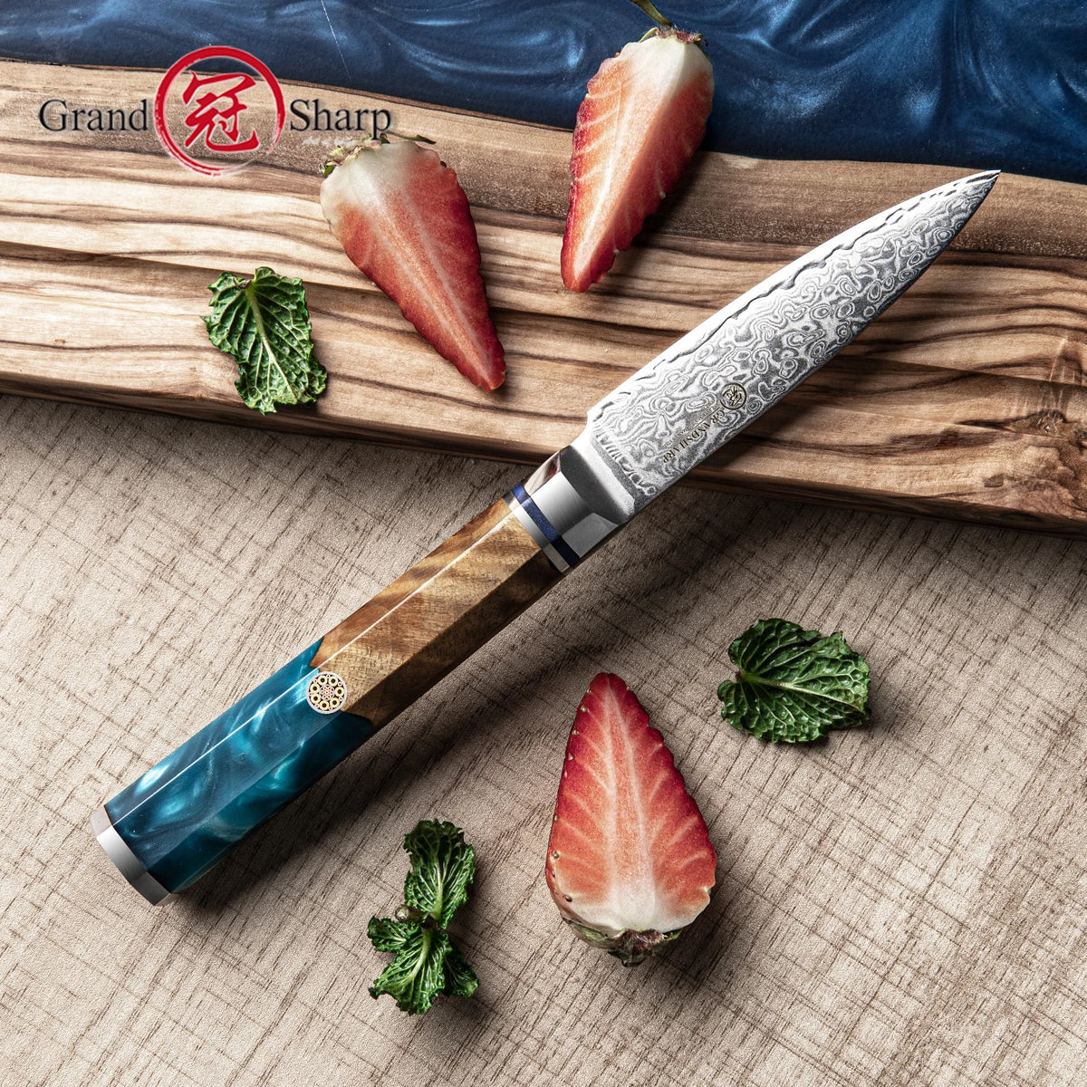 Grandsharp 67-Layer Damascus VG10 Paring Knife – 8.5 Inch Damascus Paring Knife Axl