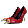 Women's Jewel High Heel Pumps – Luxury Party Shoes Pointed Toe High Heel Pumps Axl red-7cm 38