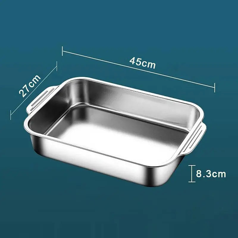 Stainless Steel Deep Dish Baking Pan with Lid | Oven Safe Baking Pan Axl XL