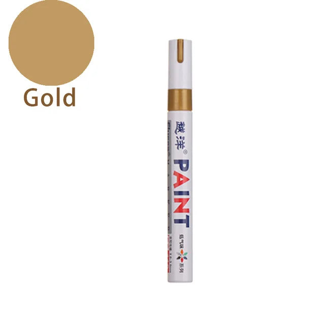 12-Color Waterproof Permanent Paint Markers – Tire & Multi-Surface Paint Marker Set Axl Gold