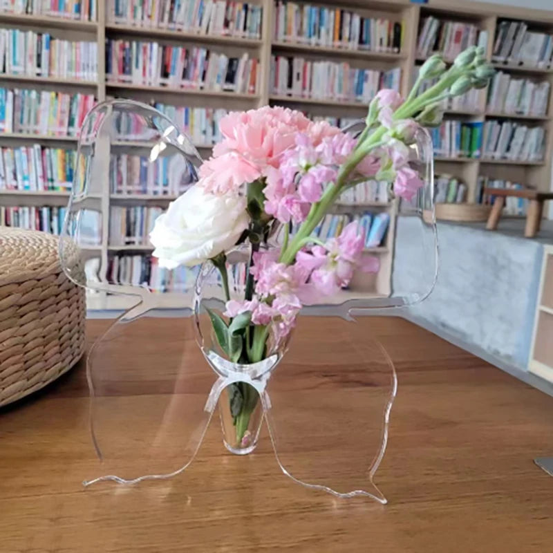 Clear Acrylic Butterfly Vase – 3D Flower Arrangement Home Decor Decorative Vase Axl